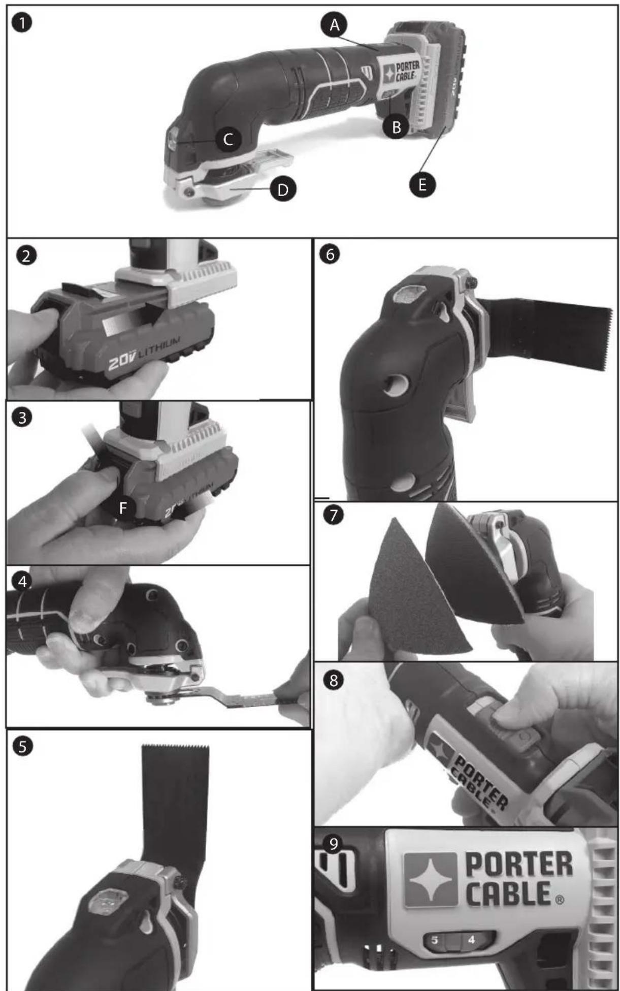 Porter-Cable PCC710 - INSTALLING/REMOVING ACCESSORIES - 1