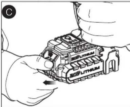 Porter-Cable PCCK600 - Installing and Removing the Battery Pack From the Tool - 2