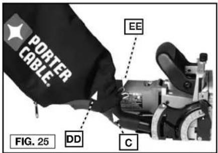 Porter-Cable 557 - ATTACHING DUST BAG (FIG. 25) - 1