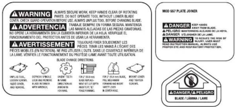 Porter-Cable 557 - REMPLACEMENT GRATUIT DE L'ETIQUIETTE - 1