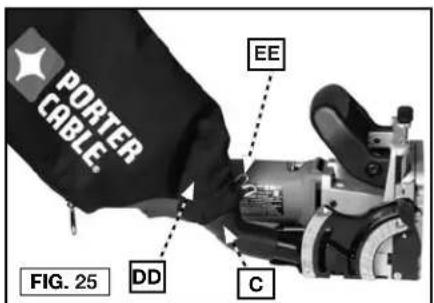 Porter-Cable 557 - CONECTANDO POLVO BOLSA (FIG. 25) - 1