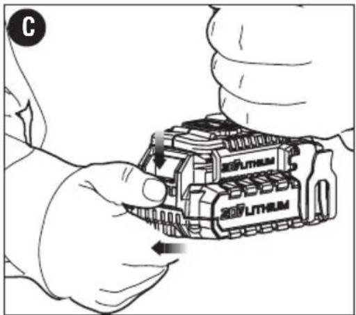Porter-Cable PCCK640 - INSTALLING AND REMOVING THE BATTERY PACK FROM THE TOOL - 2
