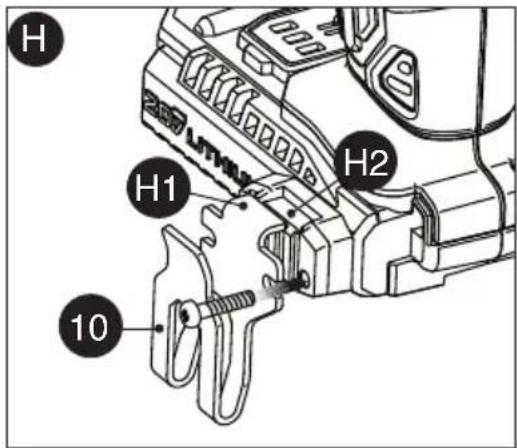 Porter-Cable PCCK640 - Belt Clip - figure H - 1