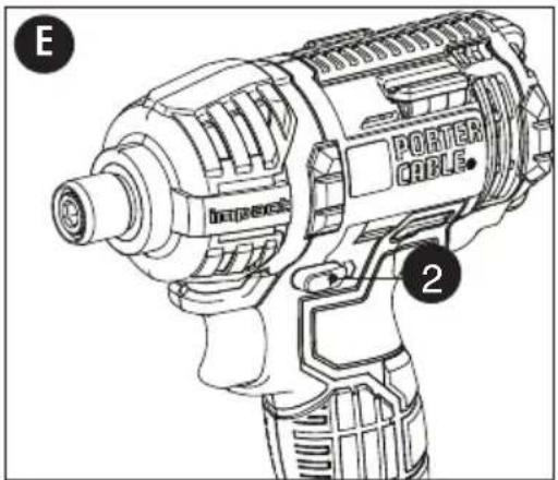 Porter-Cable PCCK640 - BOUTON DE COMMANDE MARCHE AVANT/MARCHE ARRIÈRE -FIGURE E - 1