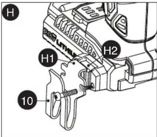 Porter-Cable PCCK640 - Clip de ceinture - figure H - 1