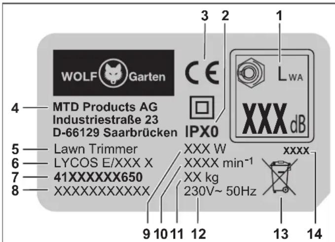 Wolf Garten LYCOS E350 T - Hinweis - 1