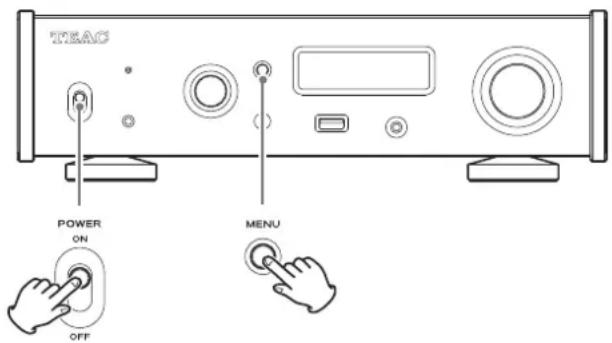 TEAC POWER ON OFF MENU