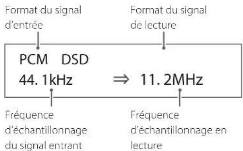 TEAC NT505X - Exemple avec la source de lecture réglée sur USB, COAX1, COAX2, OPT1 ou OPT2 - 1
