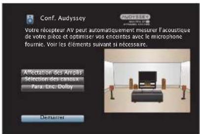 DENON AVCA110 - Connectez le microphone de mesures et de configuration sur la prise SETUP MIC de cet appareil. - 2