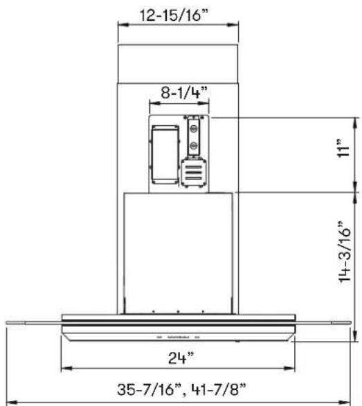 Zephyr Verona ZVNE42BG - Hood Specifications - 1