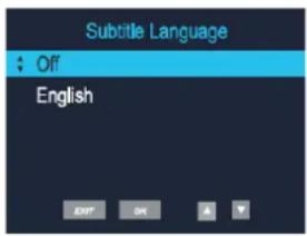 Subtitle Language : Off English Enter OK A