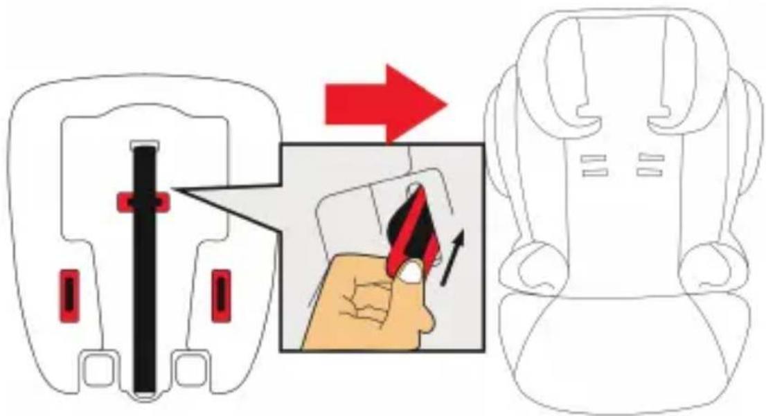 Diagram illustrating a step-by-step instructions for using a device to adjust the cable, with red arrows indicating direction.