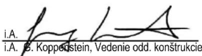 i.A. i.A. B. Kopperstein, Vedenie odd. konštrukcie