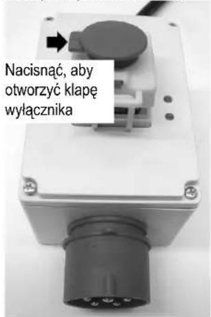 Nacisnąć, aby otworzyć klapę wyłącznika