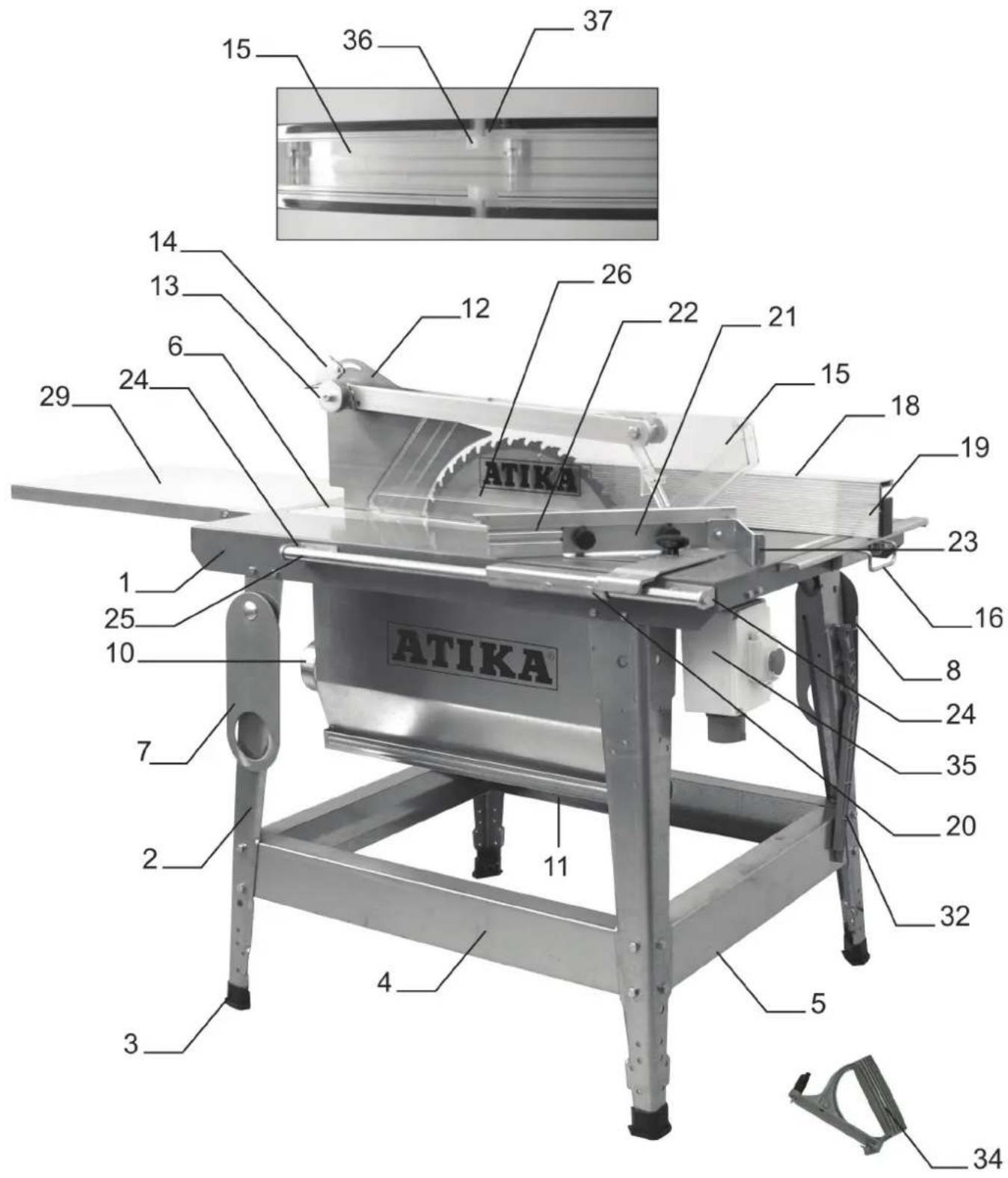 ATIKA BTU 450 - Gerätebeschreibung / Ersatzteile - 1