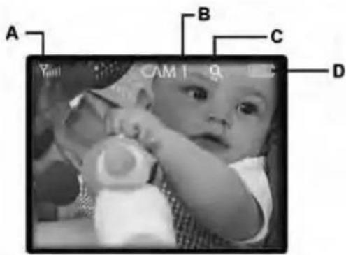 Reer BabyCam 80420 - D) Accu-indicatie: - 1
