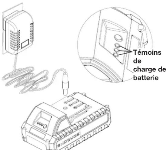 Sun Joe 24V1500FLLTE - Comment charger la batterie - 2