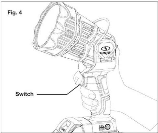 Sun Joe 24V1500FLLTE - Starting the Spotlight - 2