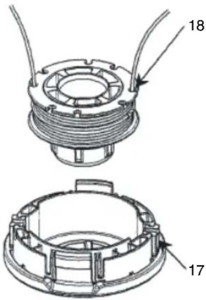 HiKOKI TCG 24ECP - Remplacement du fi l nylon - 4