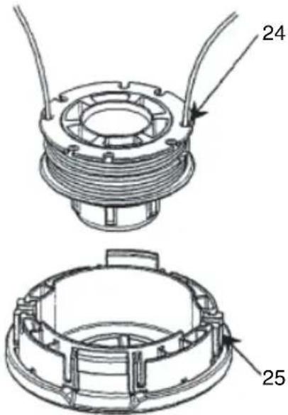 HiKOKI TCG 24EBSP - Remplacement du fi l nylon - 4