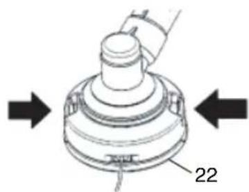 HiKOKI TCG 24EBSP - Sustitución de la línea de nylon - 1
