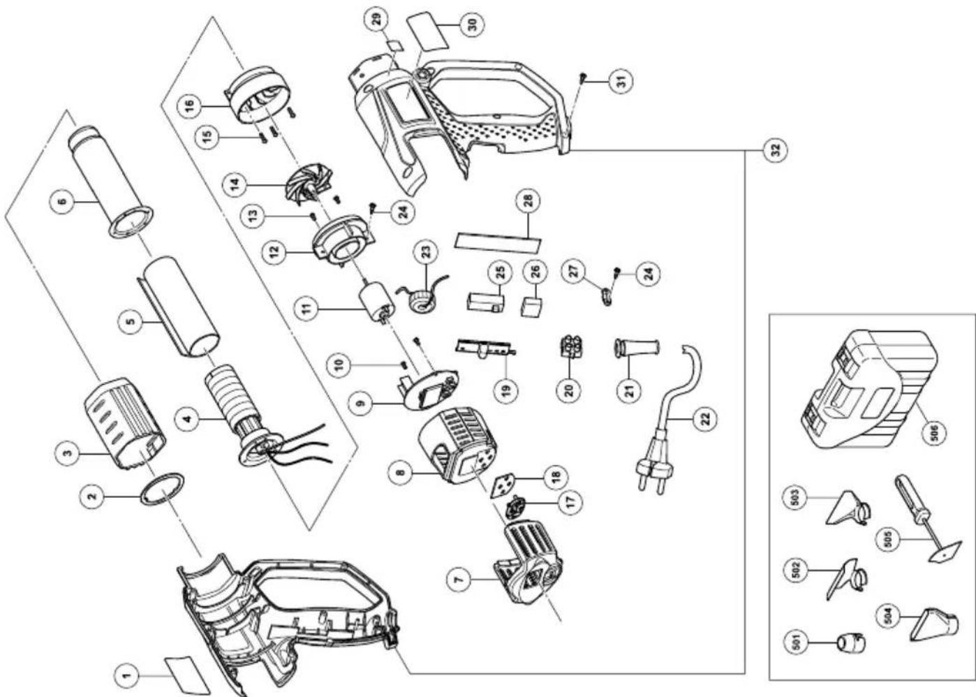 HiKOKI RH 650V - ACCESORIOS ESTÁNDAR - 1
