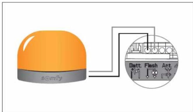 SOMFY GDK 700 - Connecting the flashing light - 1
