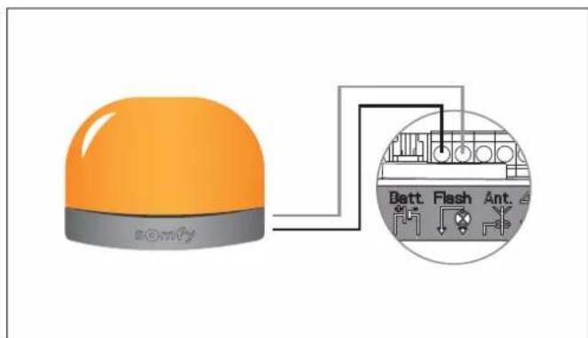SOMFY GDK 700 - Raccordement du feu clignotant - 1