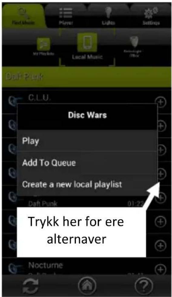 Find Music Player Lights Settings My PlayBo Local Music RadioLight Office Daft Punk C.L.U. Disc Wars Play Add To Queue Create a new local playlist Daft Punk 01:22 Trykk her for ere alternaver Nocturne