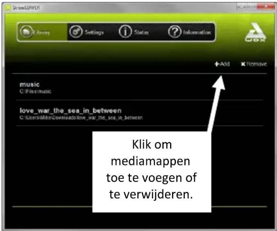 AwoX Striim SLCW13 - De applicae opent het venster Sengs: - 2
