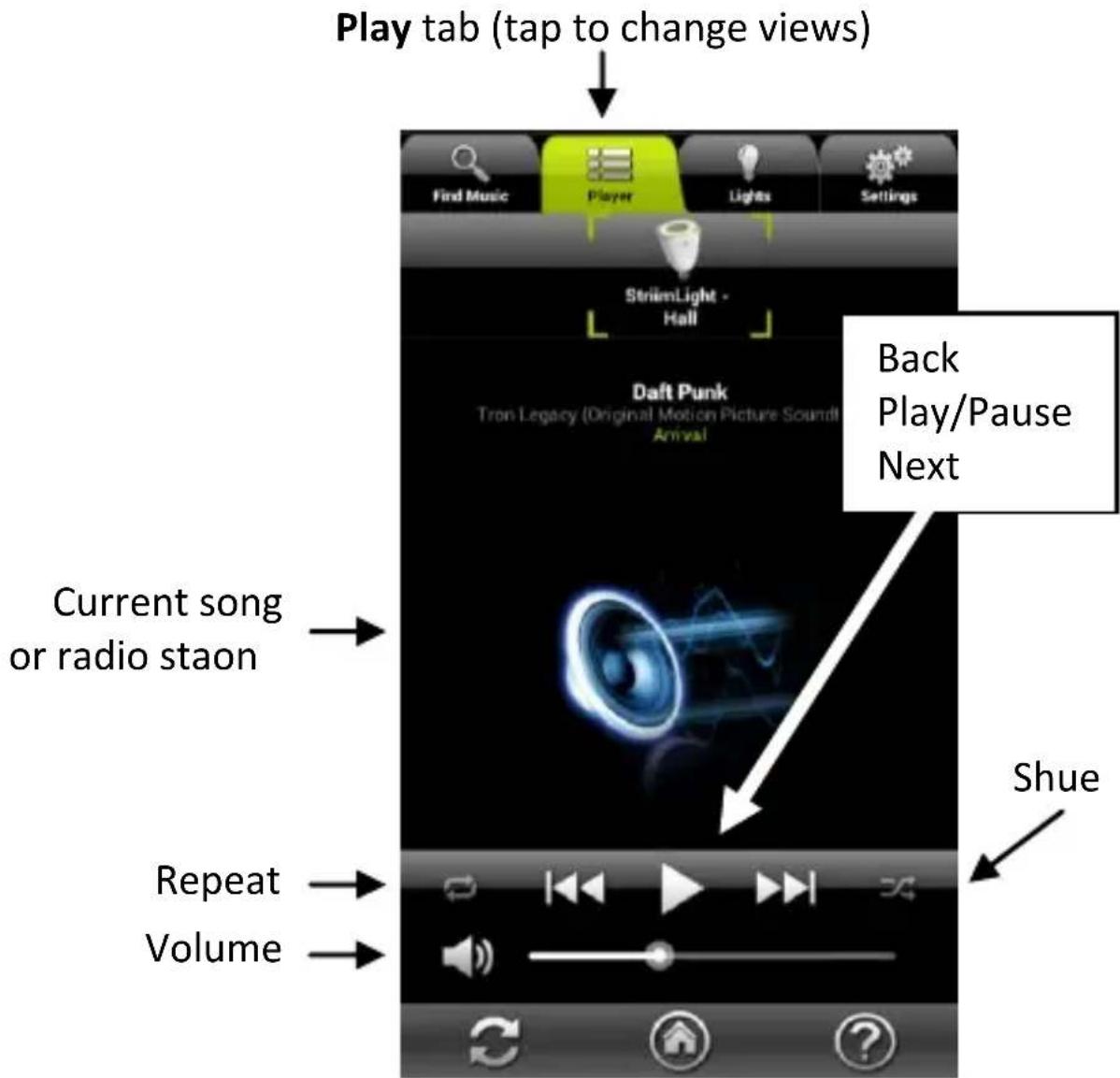 AwoX Striim SLCW13 - Overview of the Play tab - 1