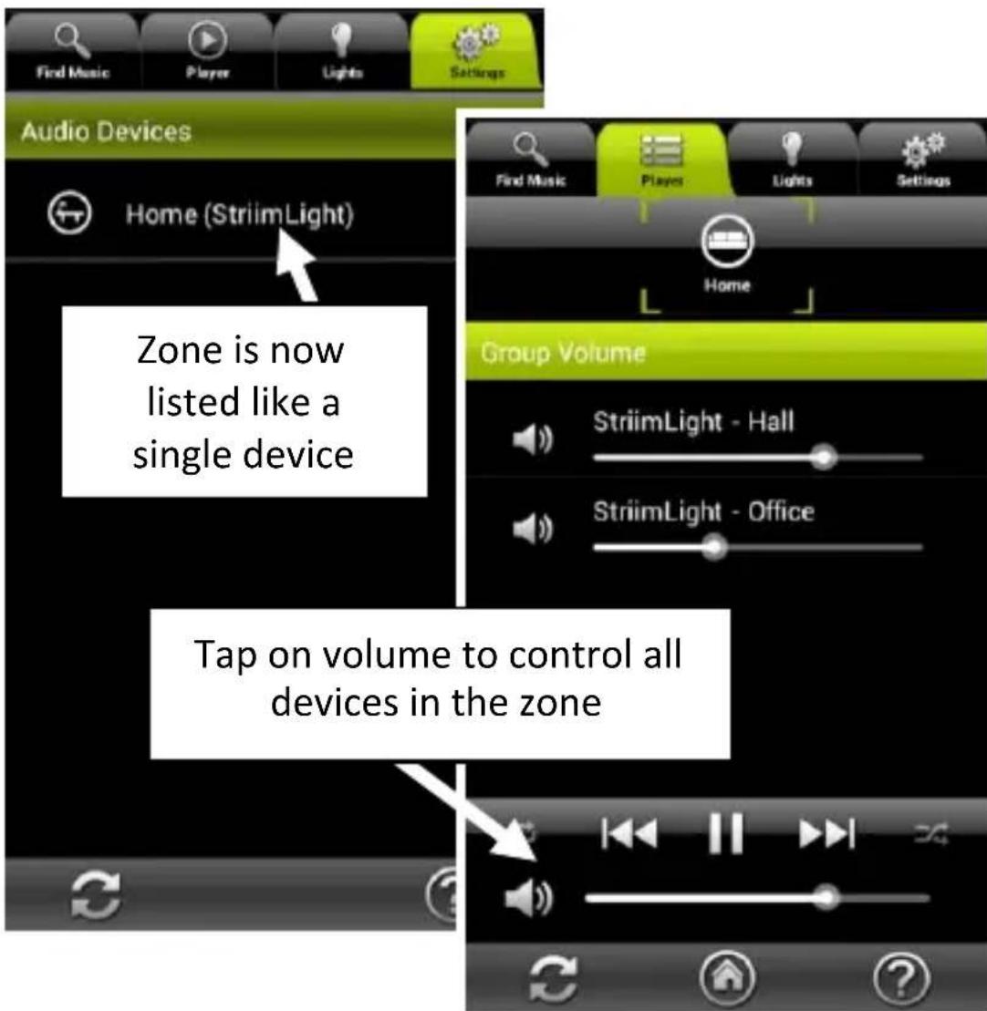 AwoX Striim SLCW13 - Playing music to a zone (mulple speakers) - 1