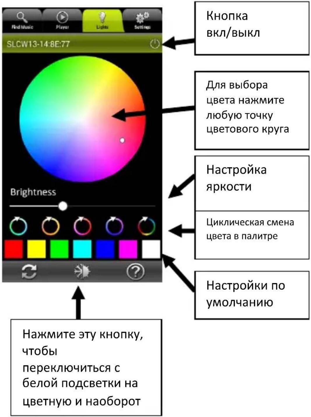 AwoX Striim SLCW13 - Настройка цвета свечения - 1