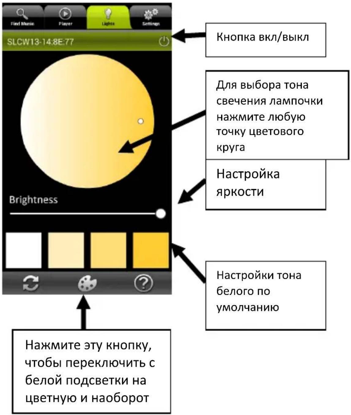 AwoX Striim SLCW13 - Настройки белой подсветки - 1