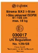 CYBEX Sirona SX2 iSize - SERTIFIKÄCIJA - 1
