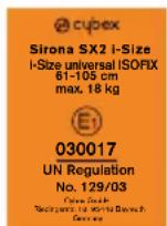 CYBEX Sirona SX2 iSize - SERTIFIKAVIMAS - 1