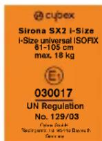 CYBEX Sirona SX2 iSize - CERTIFIERING - 1