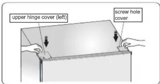 upper hinge cover (left) screw hole cover