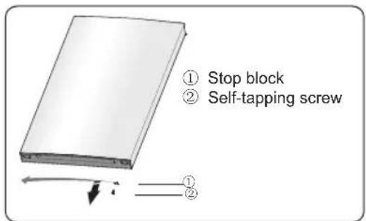 ① Stop block ② Self-tapping screw