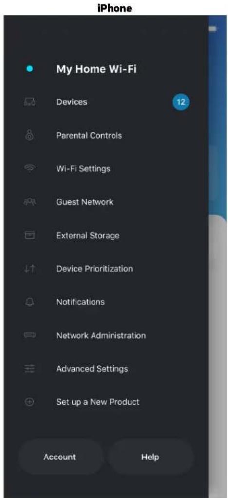 LINKSYS Hydra Pro 6 - Navigačné menu - 1