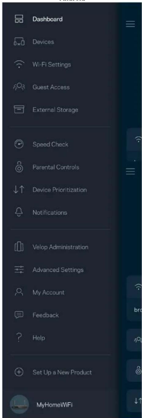 LINKSYS Hydra Pro 6 - Navigasjonsmeny - 2