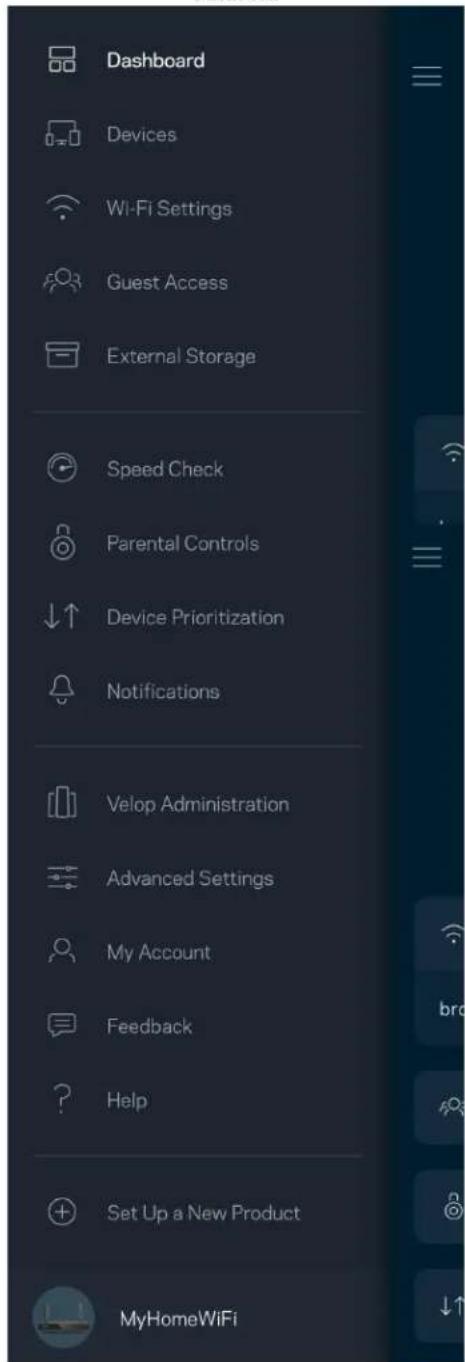 LINKSYS Hydra Pro 6 - Navigation Menu - 2