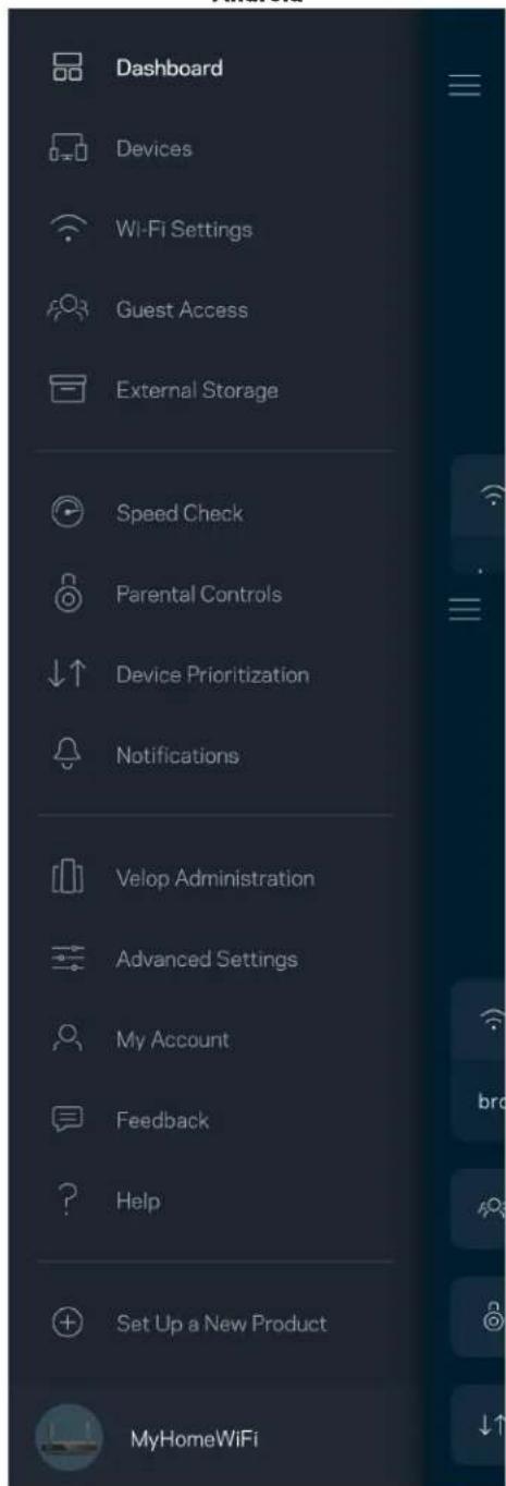 LINKSYS Hydra Pro 6 - Menu nawigaksi - 2