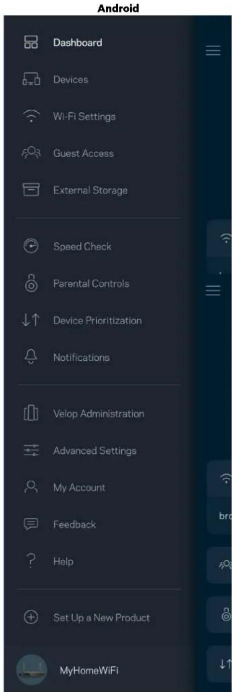 LINKSYS Hydra Pro 6 - Menu de navigation - 2