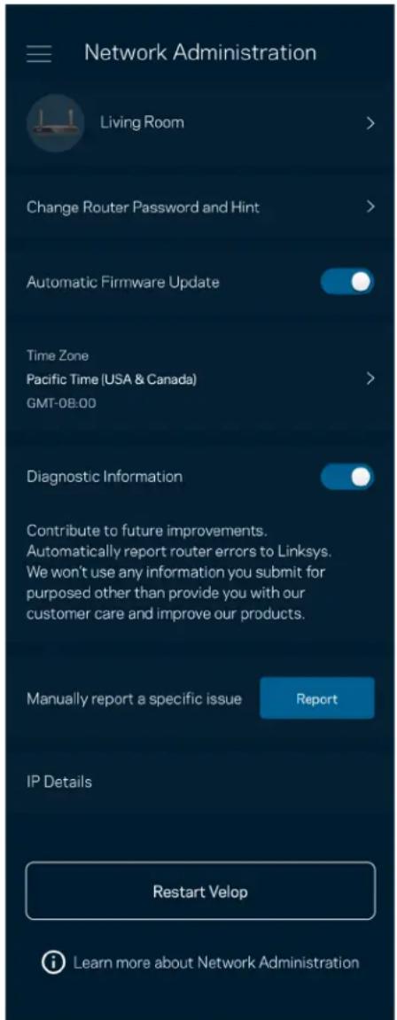 LINKSYS Hydra Pro 6 - Tikla/maršrutētāja administrësana - 1