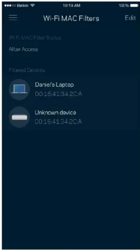 LINKSYS Hydra Pro 6 - WiFi MAC-filters - 1