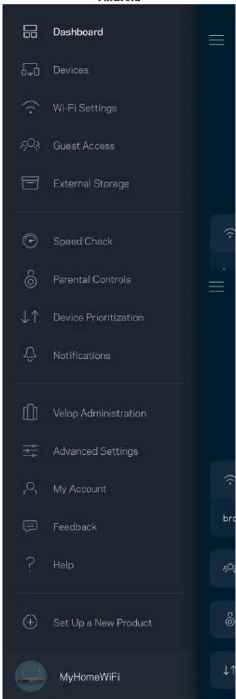 LINKSYS Hydra Pro 6 - Menu de navegacao - 2