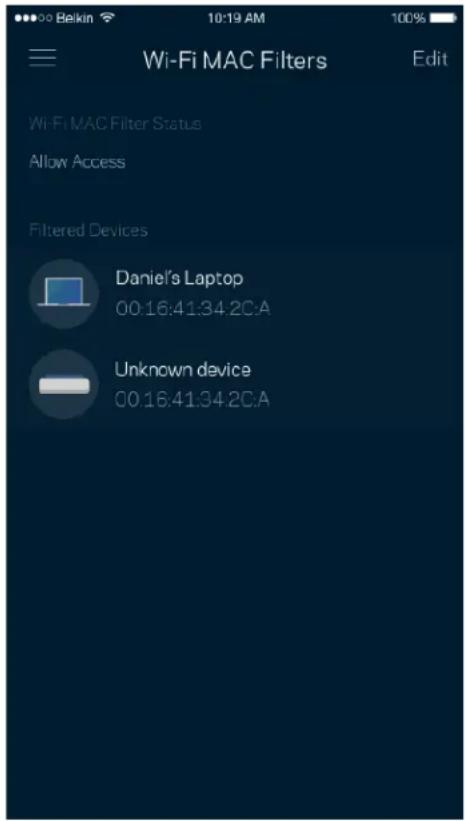 LINKSYS Hydra Pro 6 - Wi-Fi MAC Filters (Wi-Fi MAC-cím szúres) - 1
