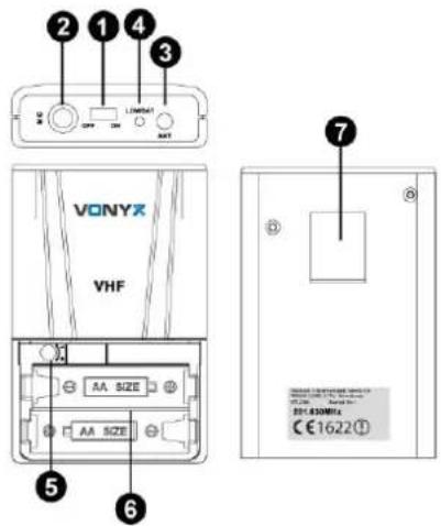 Vonyx STWM712C - EMETTEUR DE POCHE - 1