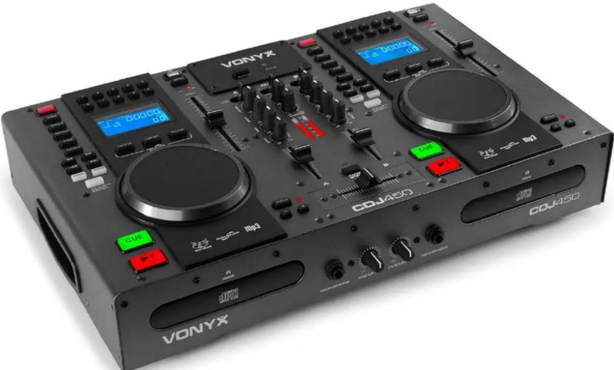 Vonyx CDJ450 - CDJ450 Double CD/MP3/USB BT Station - 1